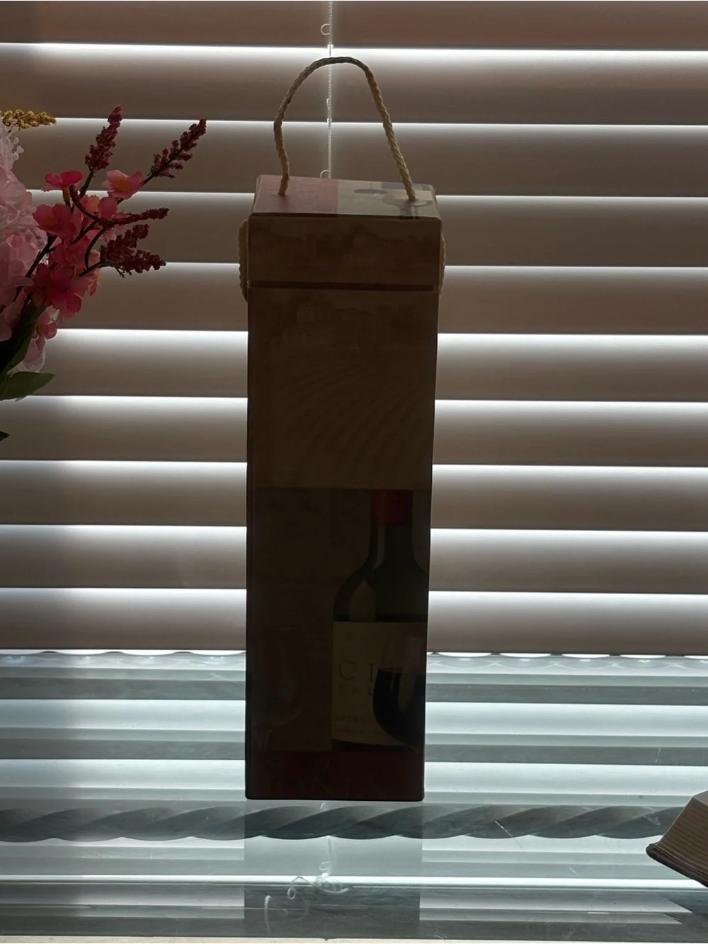 Decorative Wine Bottle Gift Box - Brown